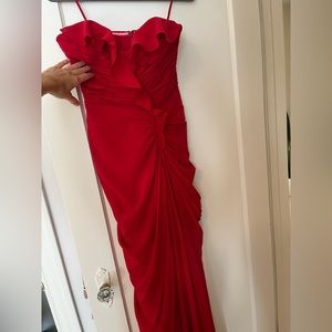 Designer red gown - Badgley Mischka
